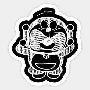 Angry Doraemon - Retro White 1969 Sticker